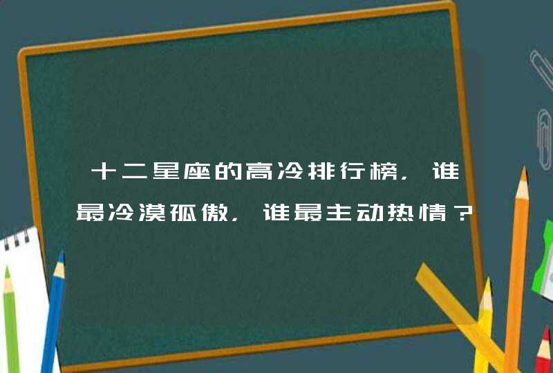 十二星座的高冷排行榜，谁最冷漠孤傲，谁最主动热情？,第1张