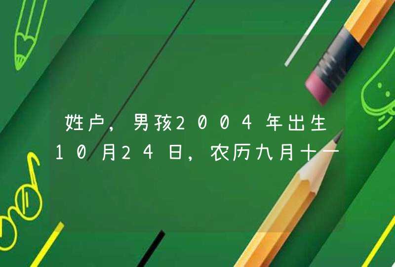 姓卢,男孩2004年出生10月24日,农历九月十一,出生时间09:50,第1张