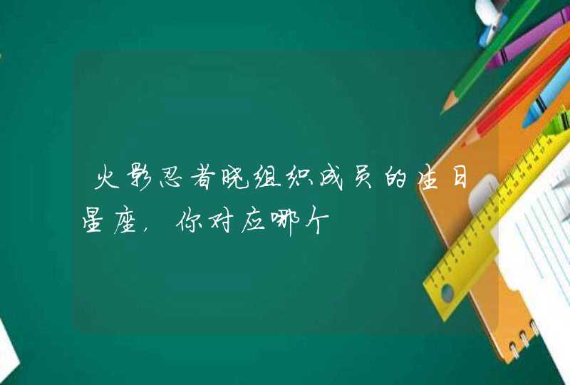 火影忍者晓组织成员的生日星座，你对应哪个,第1张