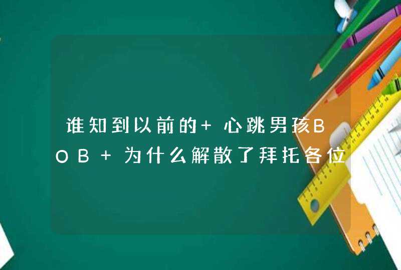 谁知到以前的 心跳男孩BOB 为什么解散了拜托各位大神,第1张