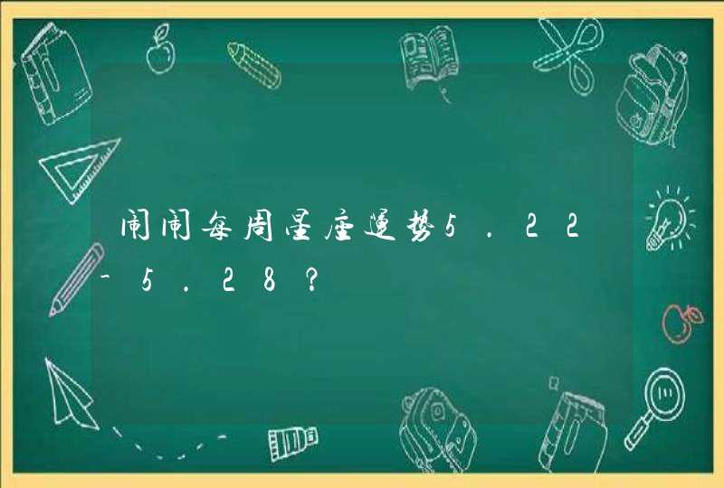 闹闹每周星座运势5.22-5.28？,第1张