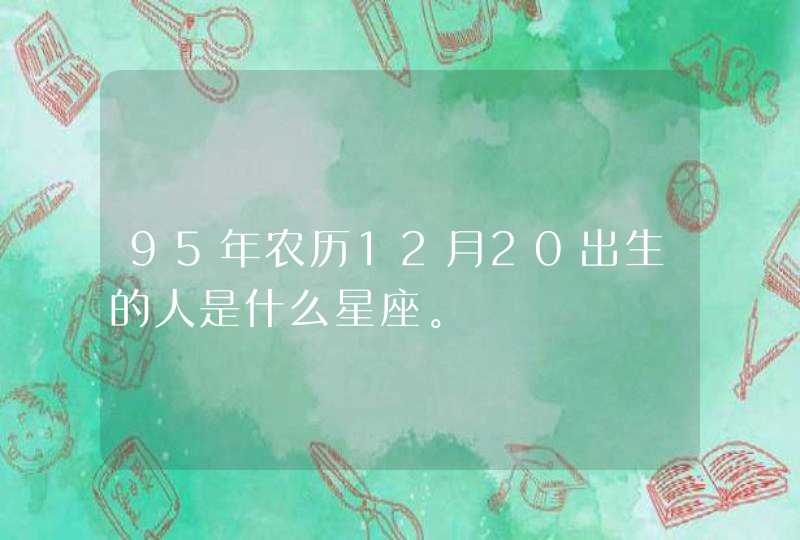 95年农历12月20出生的人是什么星座。,第1张